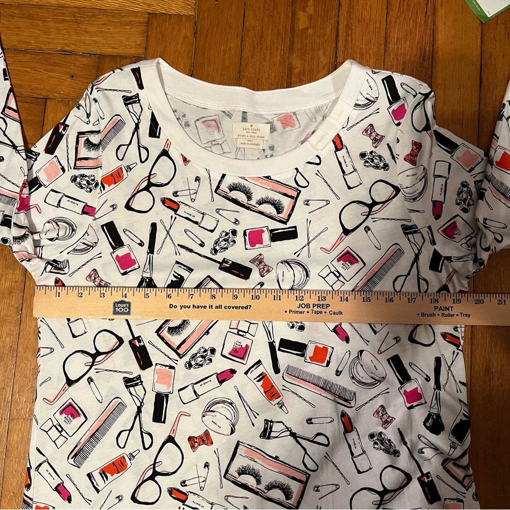 NWT Kate Spade Dream A Little Dream Nightshirt Sz Large Multicolor Lipstick - Picture 14 of 14
